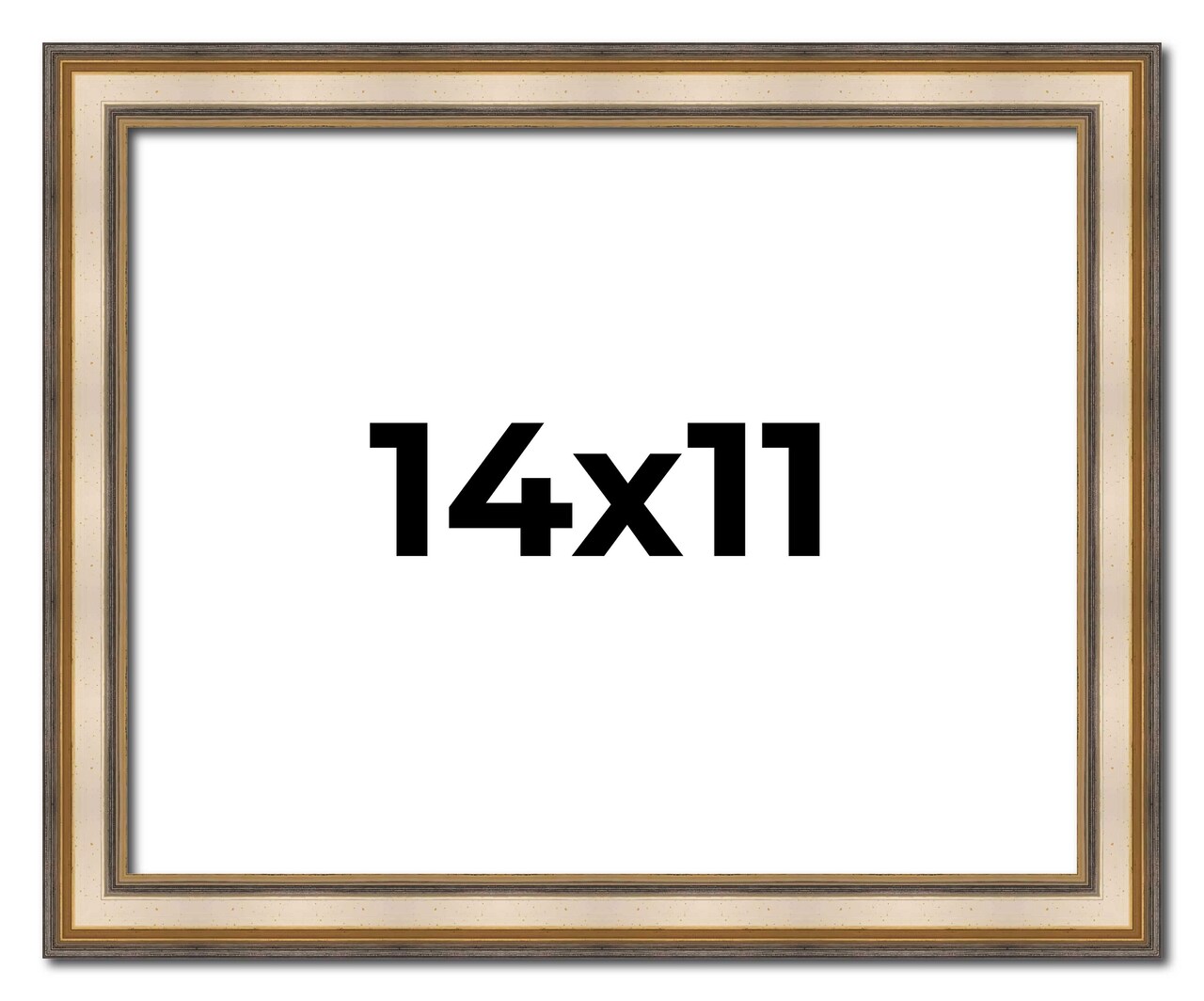 14x11 Refined Silver Picture Frame - UV Acrylic, Foam Board Backing, Hanging Hardware